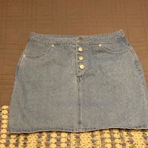 Button fly Jean skirt